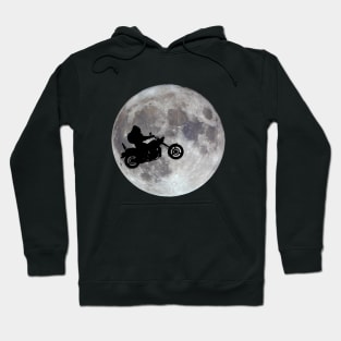 Big foot, big bike and a big bright moon Hoodie